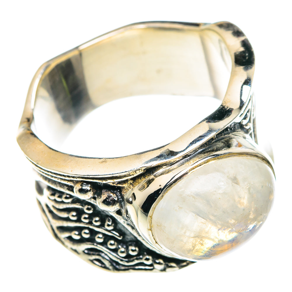 Rainbow Moonstone Rings handcrafted by Ana Silver Co - RING87912