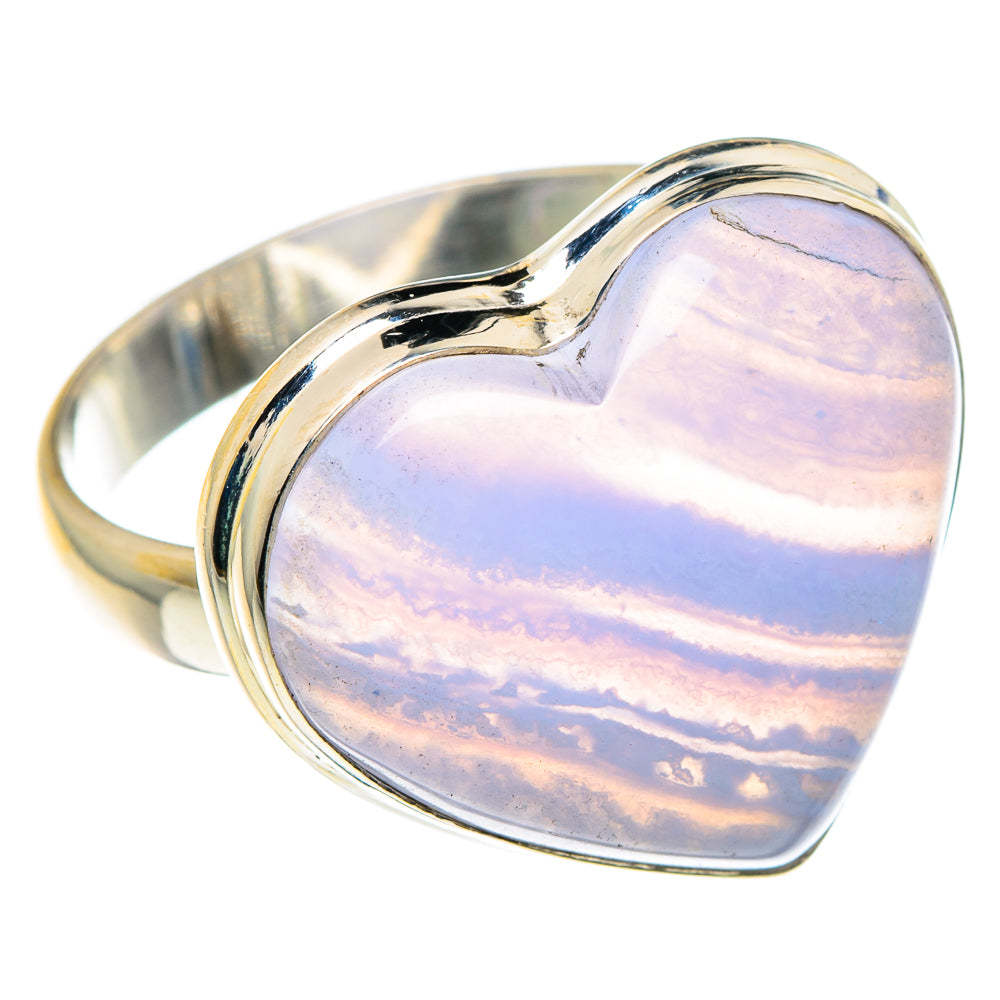 Blue Lace Agate Rings handcrafted by Ana Silver Co - RING87925