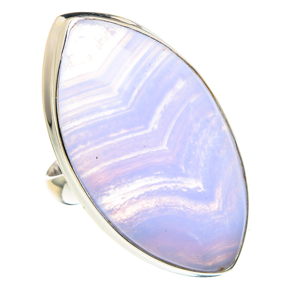 Blue Lace Agate Rings handcrafted by Ana Silver Co - RING88053