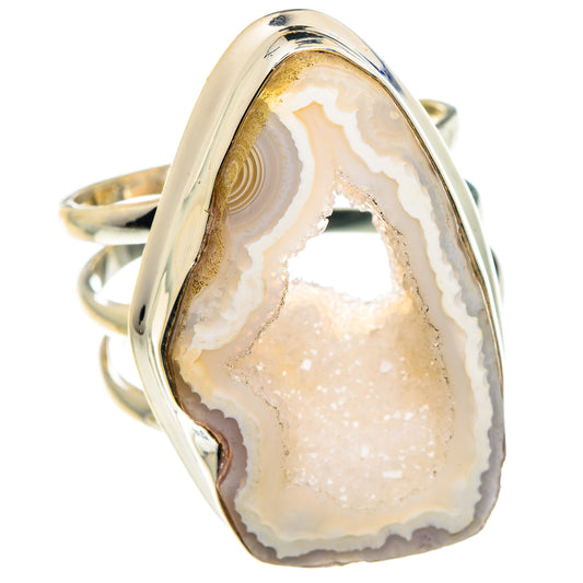 White Geode Slice Rings handcrafted by Ana Silver Co - RING88054