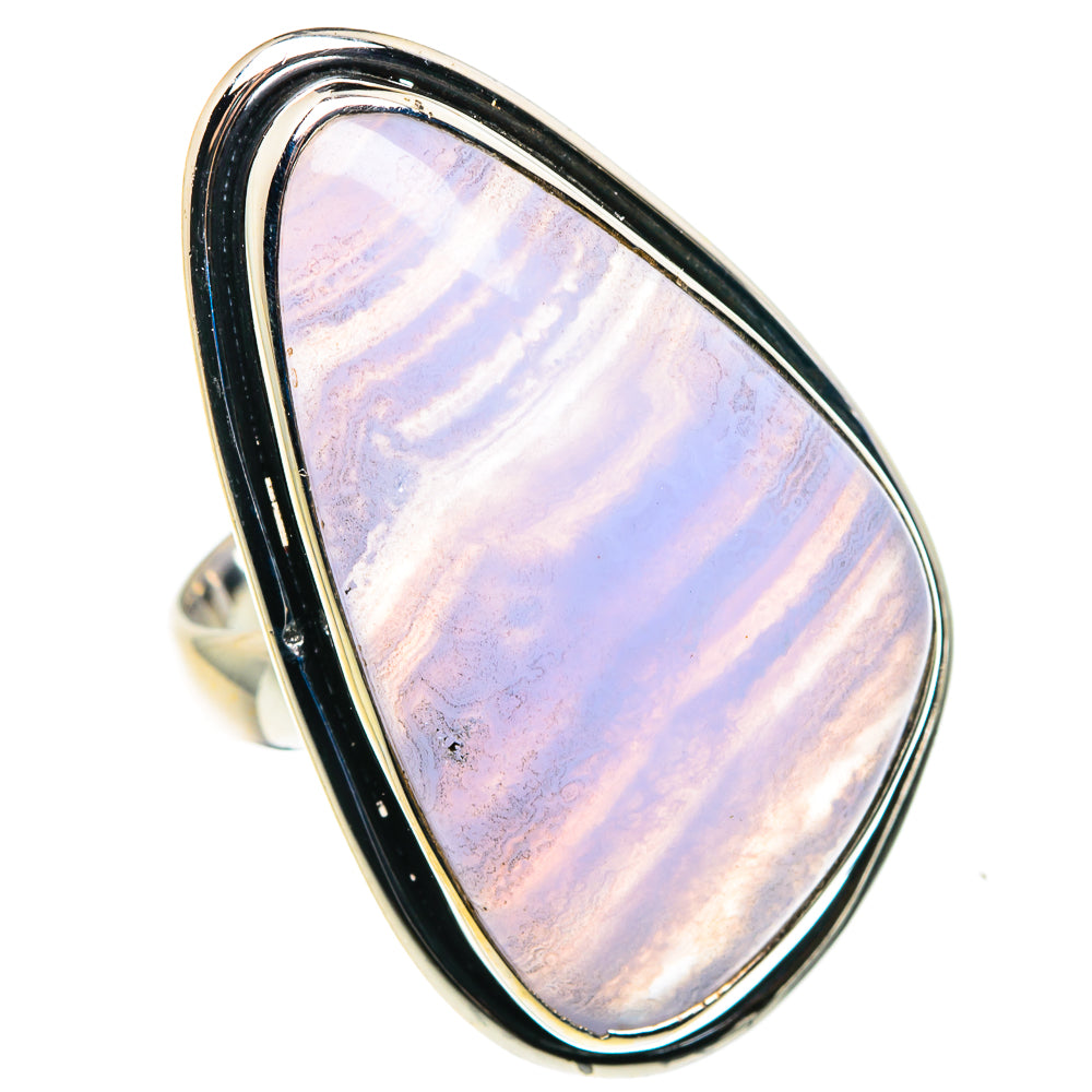 Blue Lace Agate Rings handcrafted by Ana Silver Co - RING88058