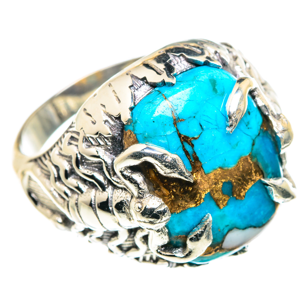 Blue Copper Composite Turquoise Rings handcrafted by Ana Silver Co - RING88063