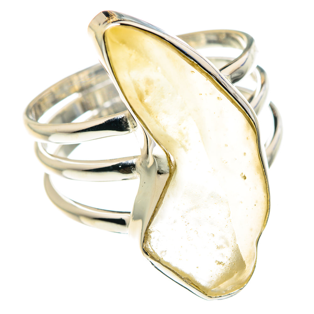 Libyan Desert Glass Rings handcrafted by Ana Silver Co - RING88078 - Photo 2