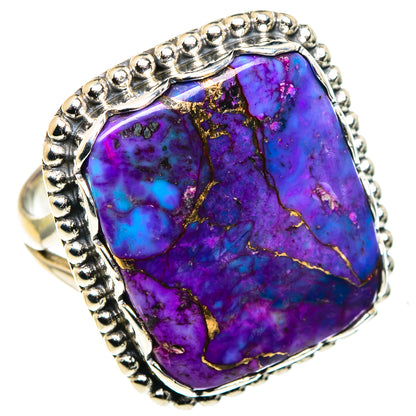 Purple Copper Composite Turquoise Rings handcrafted by Ana Silver Co - RING88082