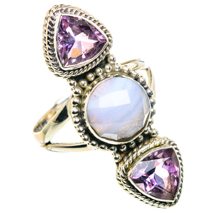 Blue Lace Agate Rings handcrafted by Ana Silver Co - RING88084