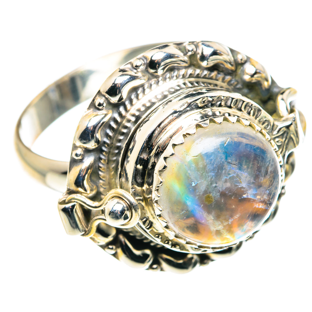 Rainbow Moonstone Rings handcrafted by Ana Silver Co - RING88085