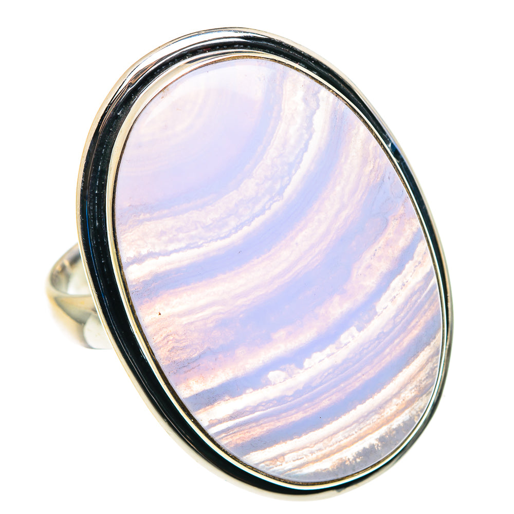 Blue Lace Agate Rings handcrafted by Ana Silver Co - RING88090