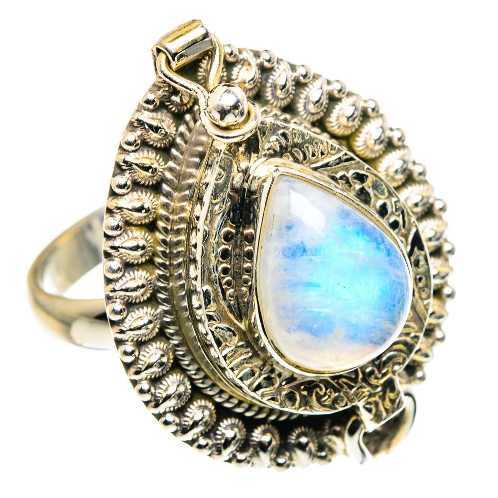 Rainbow Moonstone Rings handcrafted by Ana Silver Co - RING88110