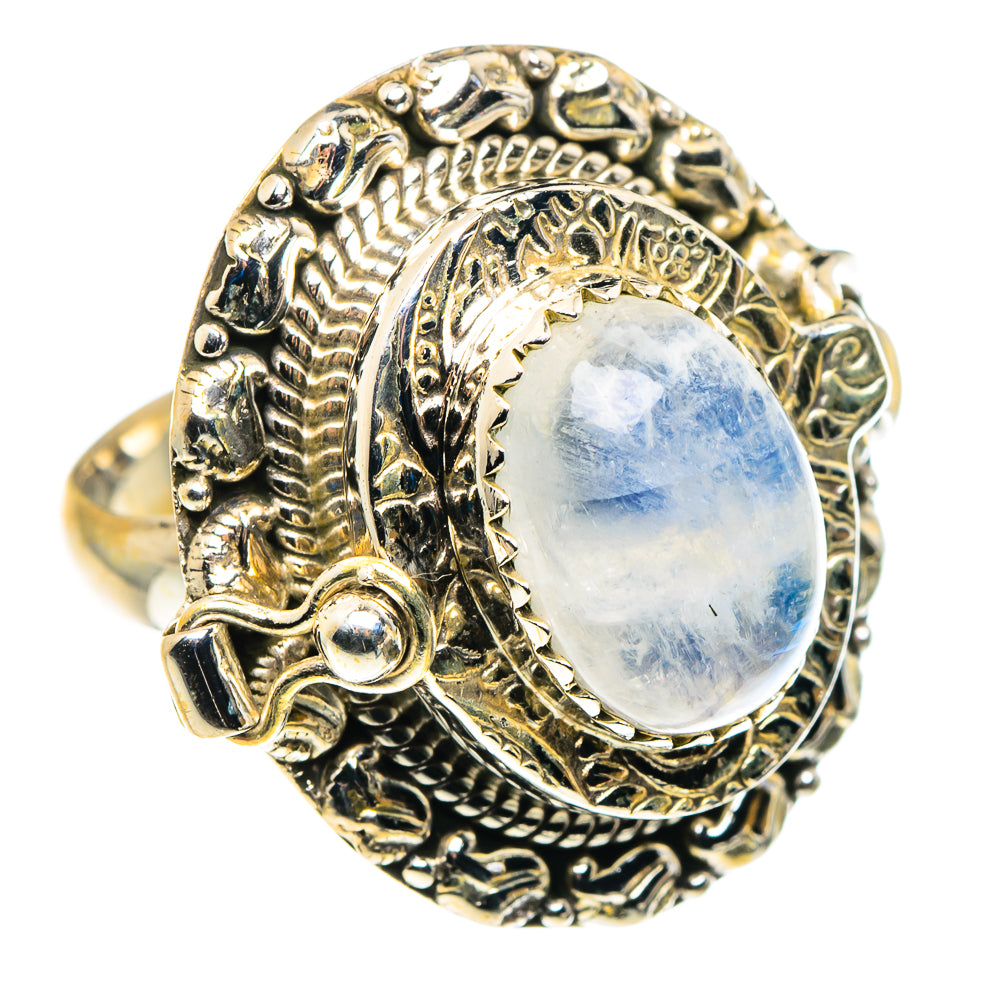 Rainbow Moonstone Rings handcrafted by Ana Silver Co - RING88111