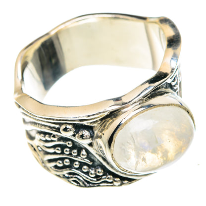 Rainbow Moonstone Rings handcrafted by Ana Silver Co - RING88157