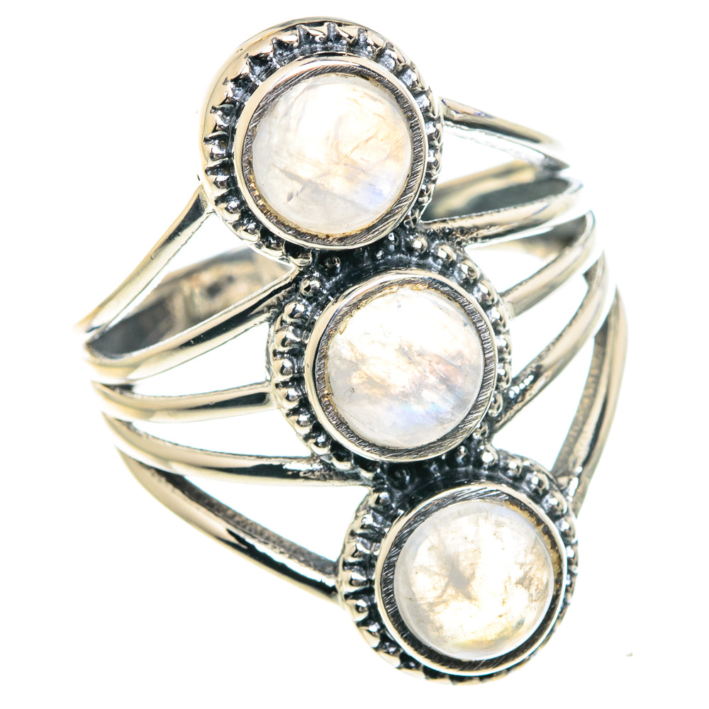 Rainbow Moonstone Rings handcrafted by Ana Silver Co - RING88158