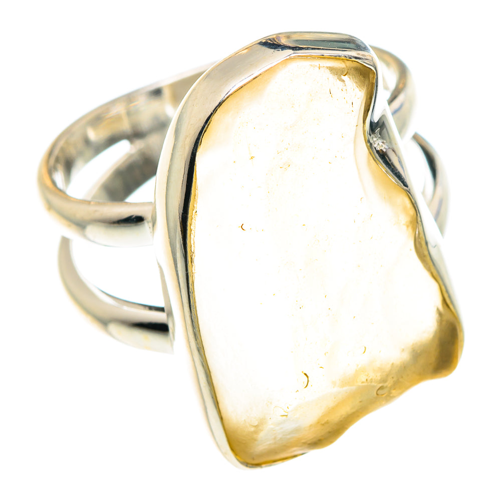 Libyan Desert Glass Rings handcrafted by Ana Silver Co - RING88177