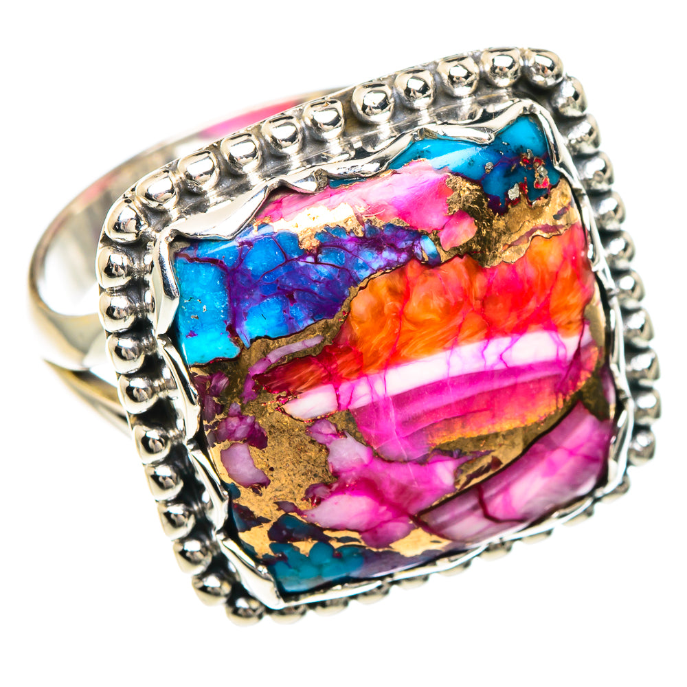 Spiny Oyster Turquoise Rings handcrafted by Ana Silver Co - RING88190