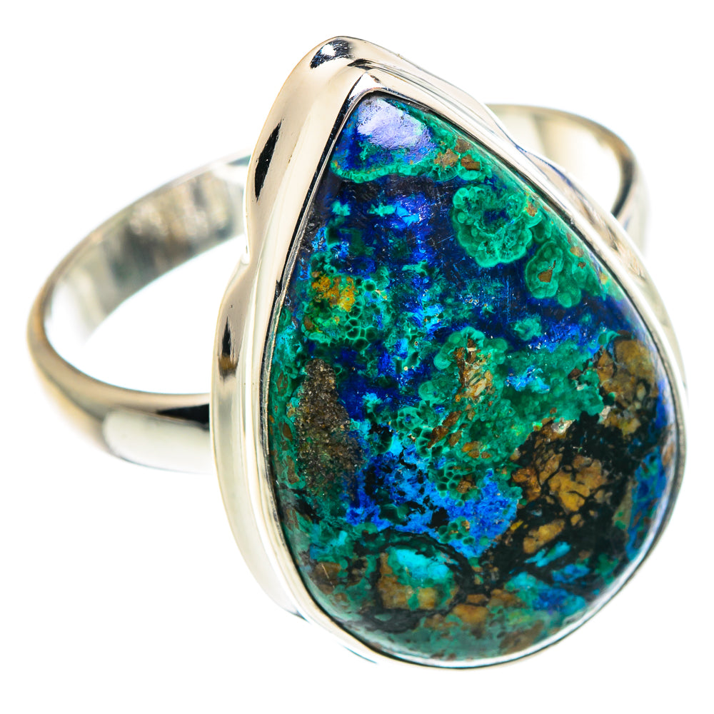 Azurite Malachite Rings handcrafted by Ana Silver Co - RING88191