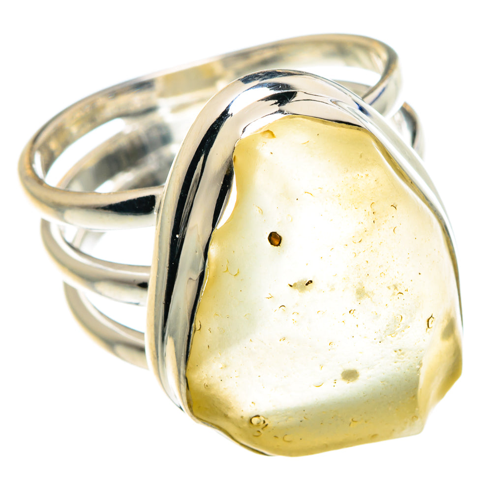 Libyan Desert Glass Rings handcrafted by Ana Silver Co - RING88211