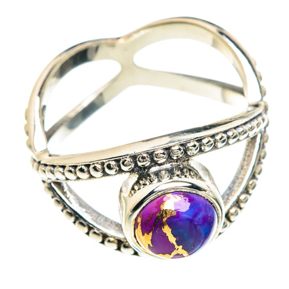 Purple Copper Composite Turquoise Rings handcrafted by Ana Silver Co - RING88215