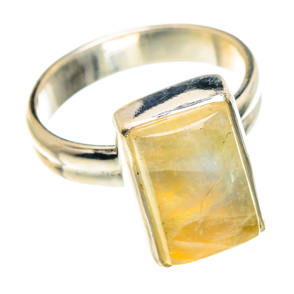 Yellow Moonstone Rings handcrafted by Ana Silver Co - RING88252