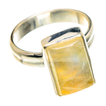 Yellow Moonstone Rings handcrafted by Ana Silver Co - RING88252