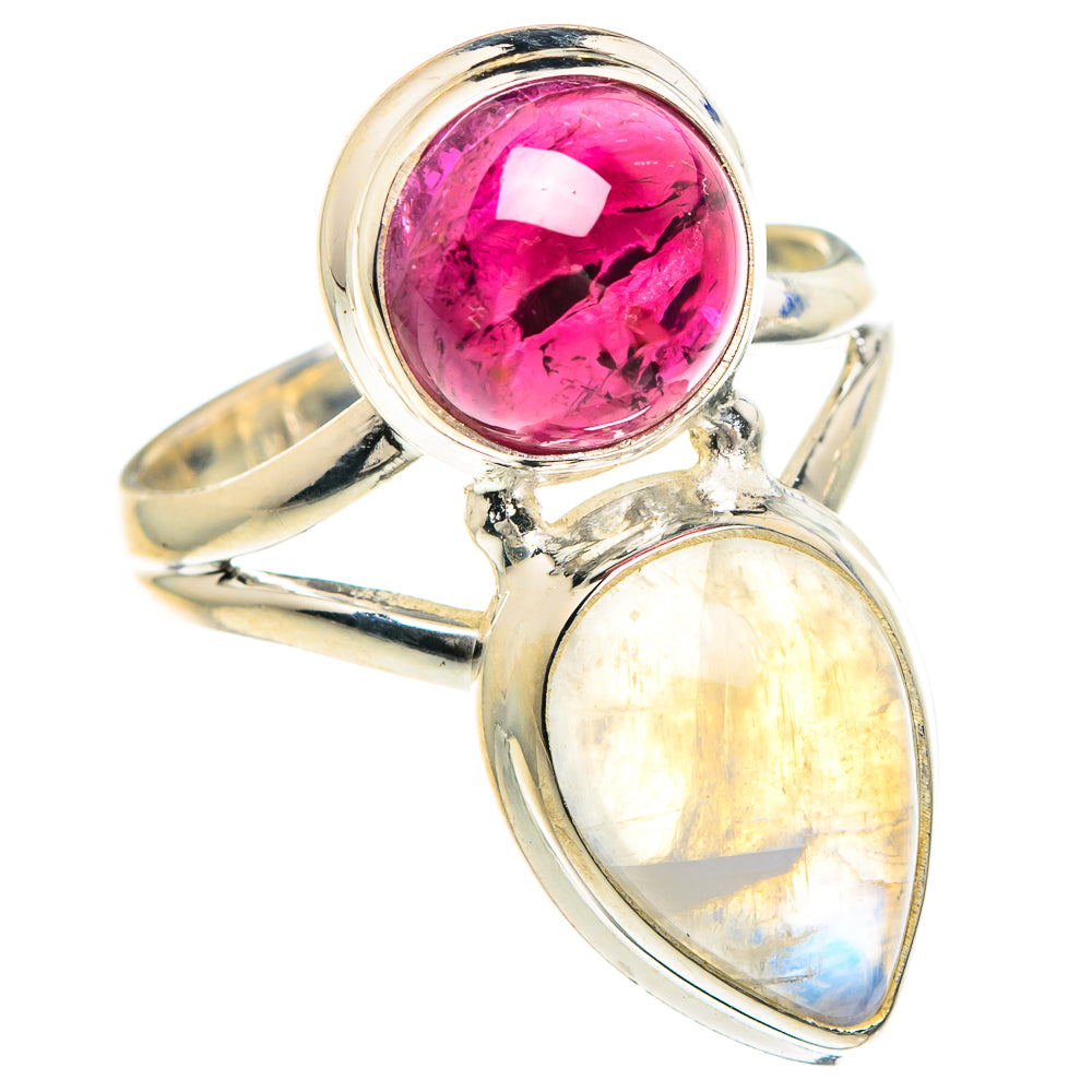 Rainbow Moonstone Rings handcrafted by Ana Silver Co - RING88323