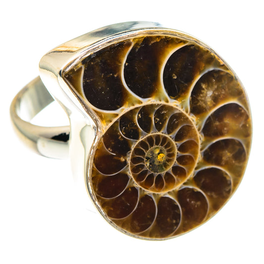 Ammonite Fossil Rings handcrafted by Ana Silver Co - RING88395