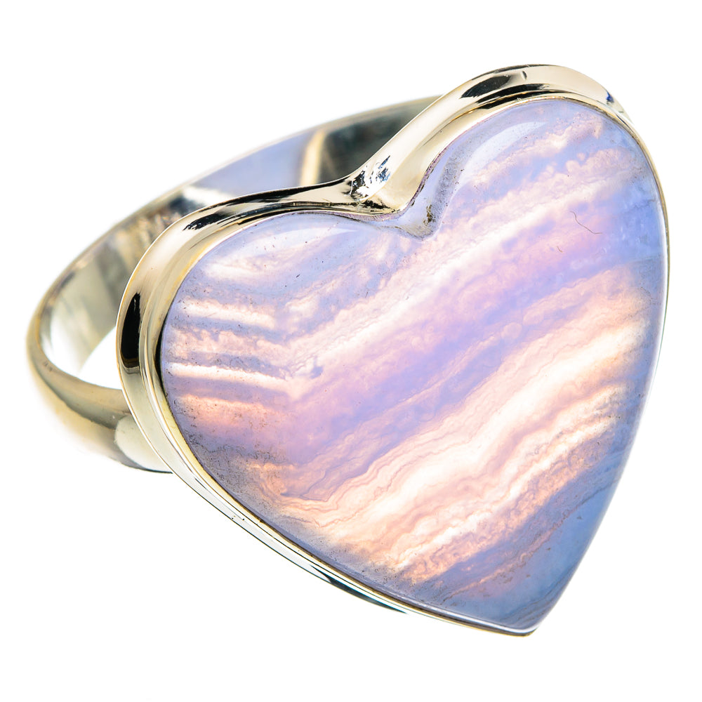 Blue Lace Agate Rings handcrafted by Ana Silver Co - RING88405