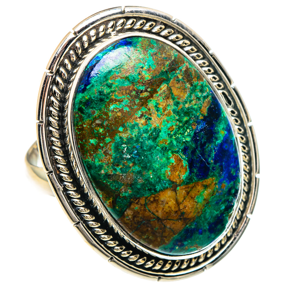 Azurite Malachite Rings handcrafted by Ana Silver Co - RING88421