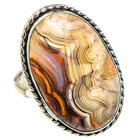 Crazy Lace Agate Rings handcrafted by Ana Silver Co - RING88424