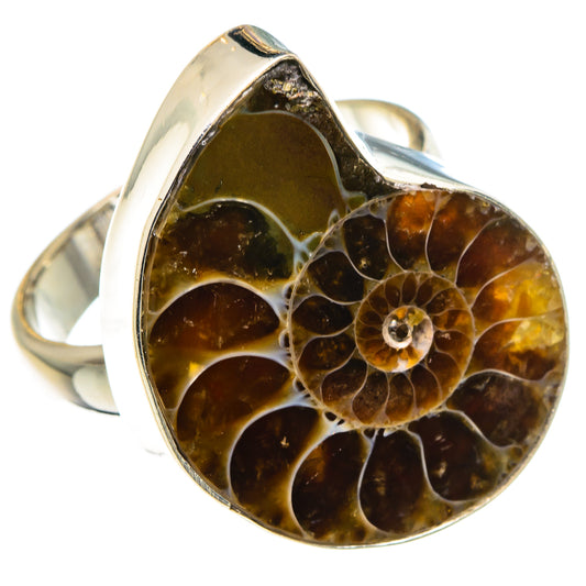 Ammonite Fossil Rings handcrafted by Ana Silver Co - RING88425