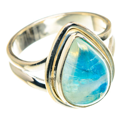 Rainbow Moonstone Rings handcrafted by Ana Silver Co - RING88449