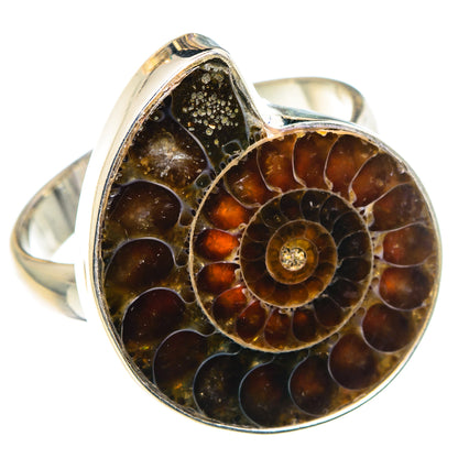Ammonite Fossil Rings handcrafted by Ana Silver Co - RING88451