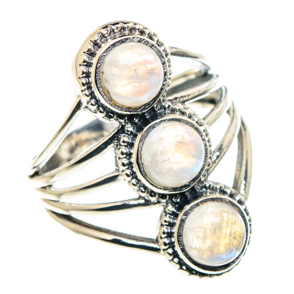 Rainbow Moonstone Rings handcrafted by Ana Silver Co - RING88463