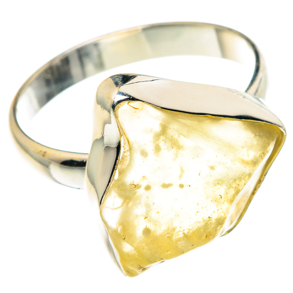 Libyan Desert Glass Rings handcrafted by Ana Silver Co - RING88508 - Photo 2