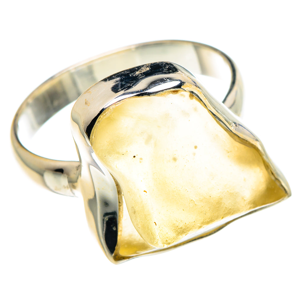 Libyan Desert Glass Rings handcrafted by Ana Silver Co - RING88559 - Photo 2