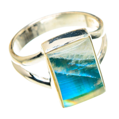 Rainbow Moonstone Rings handcrafted by Ana Silver Co - RING88615