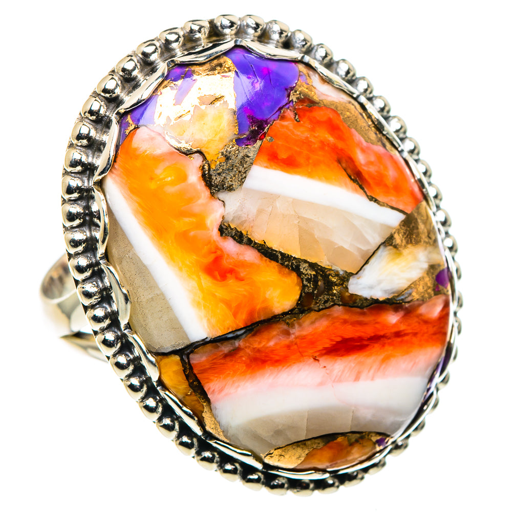 Kingman Pink Dahlia Turquoise Rings handcrafted by Ana Silver Co - RING88705