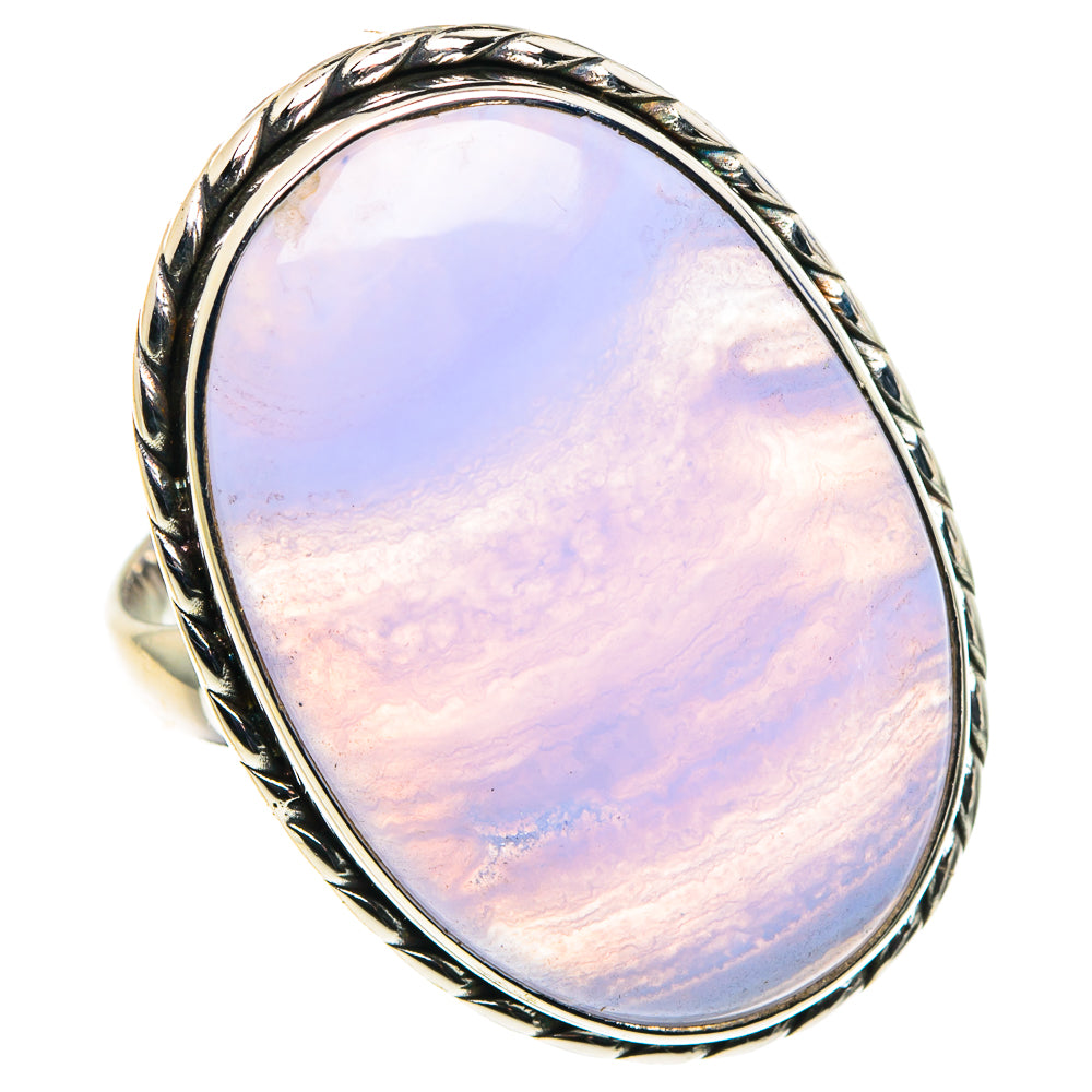 Blue Lace Agate Rings handcrafted by Ana Silver Co - RING88716