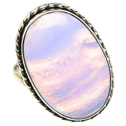 Blue Lace Agate Rings handcrafted by Ana Silver Co - RING88716