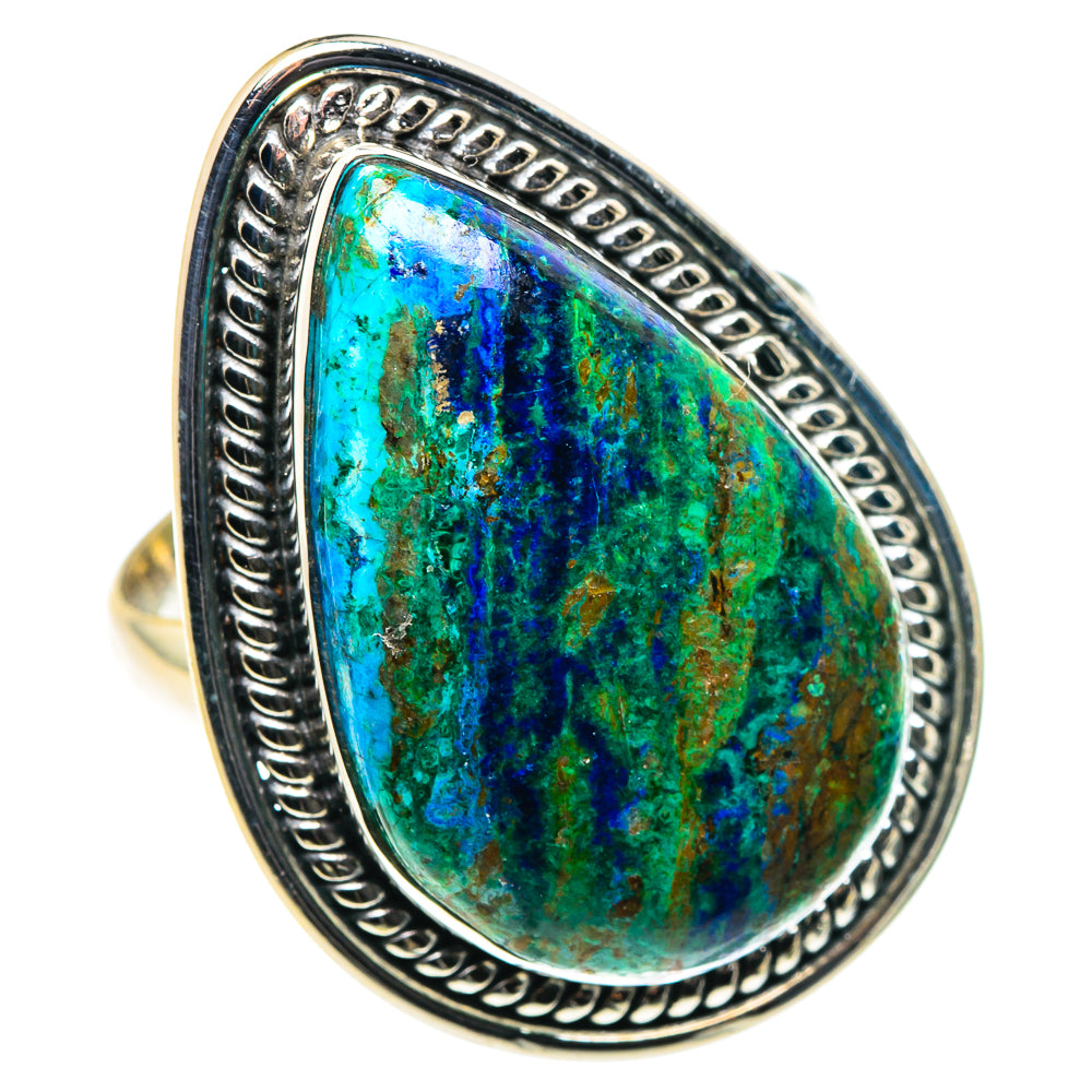 Azurite Malachite Rings handcrafted by Ana Silver Co - RING88721