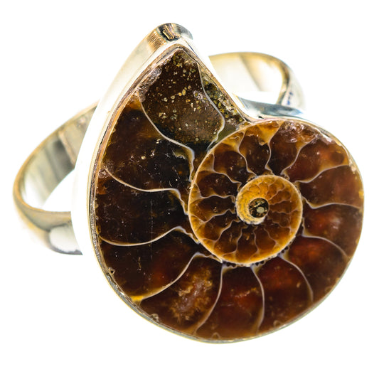 Ammonite Fossil Rings handcrafted by Ana Silver Co - RING88735