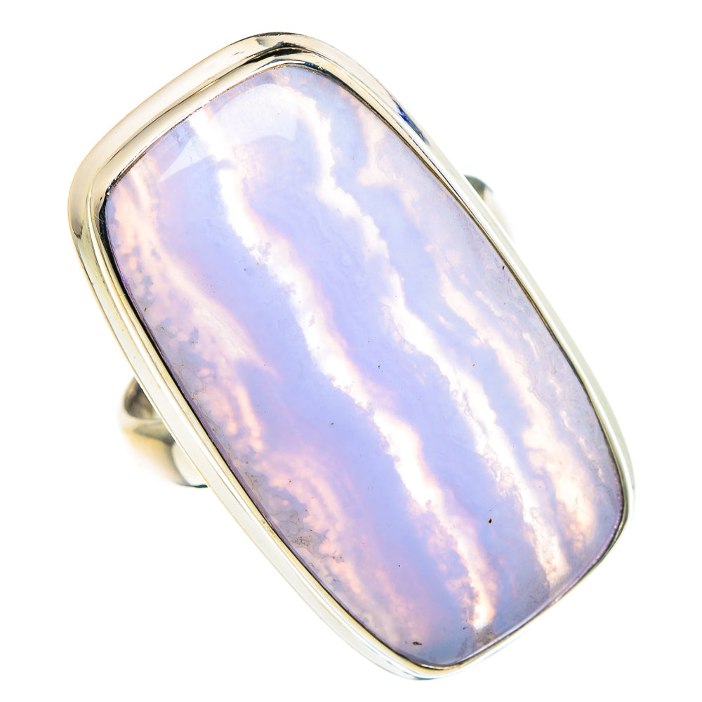 Blue Lace Agate Rings handcrafted by Ana Silver Co - RING88744