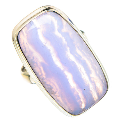 Blue Lace Agate Rings handcrafted by Ana Silver Co - RING88744