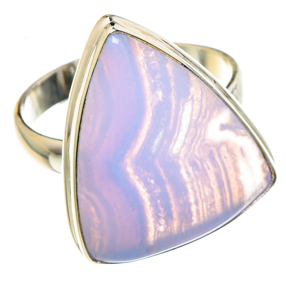 Blue Lace Agate Rings handcrafted by Ana Silver Co - RING88746