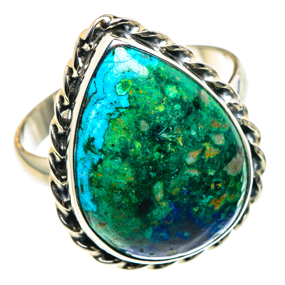 Azurite Malachite Rings handcrafted by Ana Silver Co - RING88749