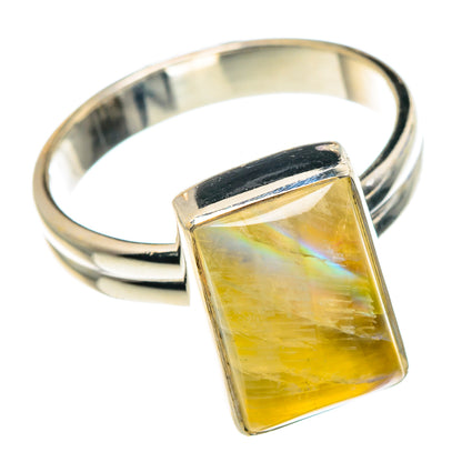 Yellow Moonstone Rings handcrafted by Ana Silver Co - RING88783