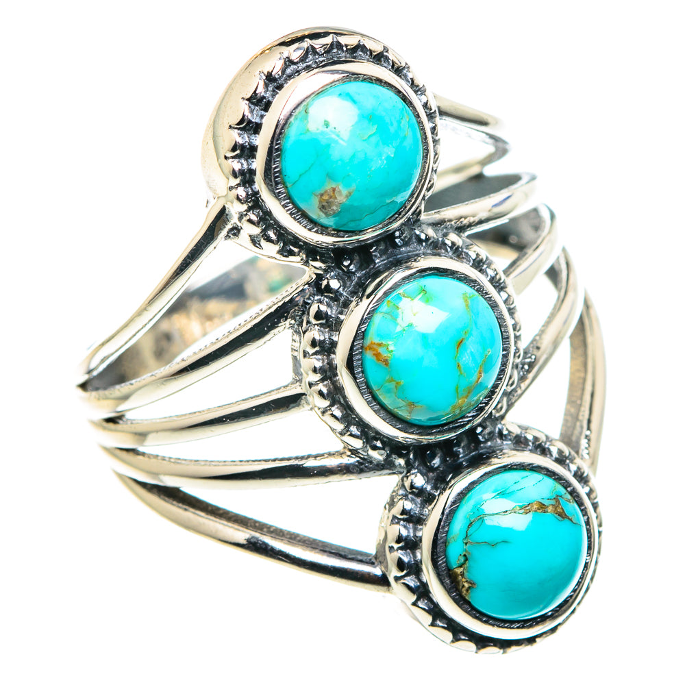 Blue Copper Composite Turquoise Rings handcrafted by Ana Silver Co - RING88825