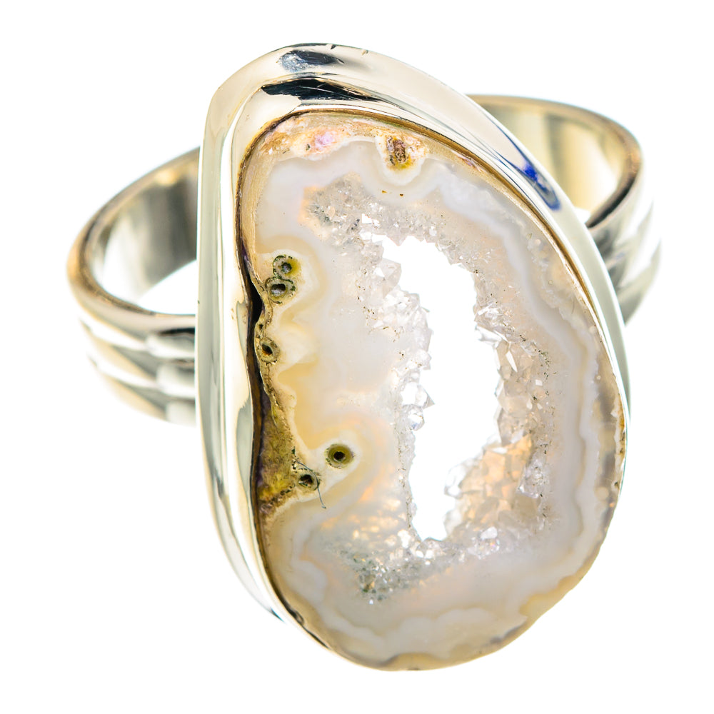 White Geode Slice Rings handcrafted by Ana Silver Co - RING88847
