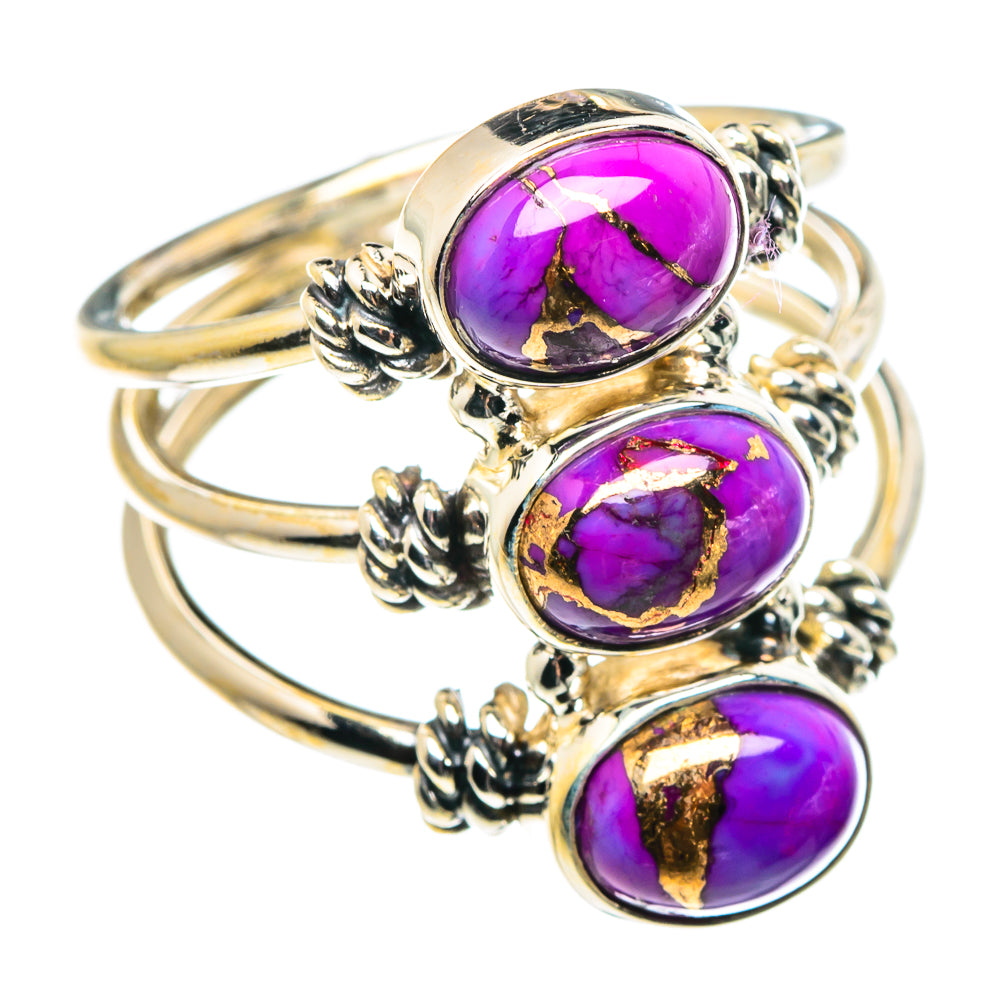 Purple Copper Composite Turquoise Rings handcrafted by Ana Silver Co - RING88907