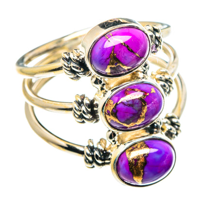 Purple Copper Composite Turquoise Rings handcrafted by Ana Silver Co - RING88907