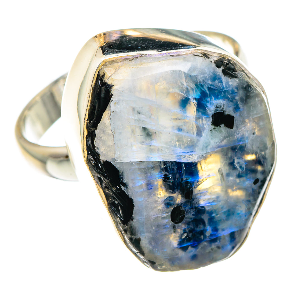 Rainbow Moonstone Rings handcrafted by Ana Silver Co - RING88911