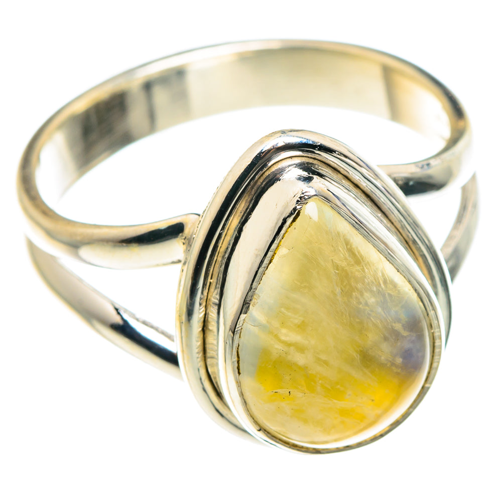 Yellow Moonstone Rings handcrafted by Ana Silver Co - RING88951